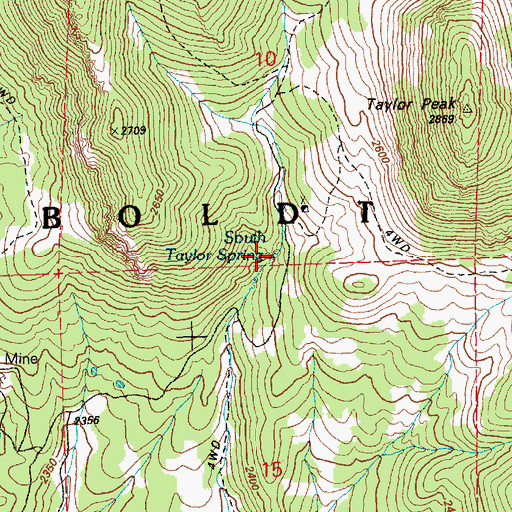 Topographic Map of South Taylor Spring, NV