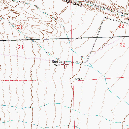 Topographic Map of South Well, NV