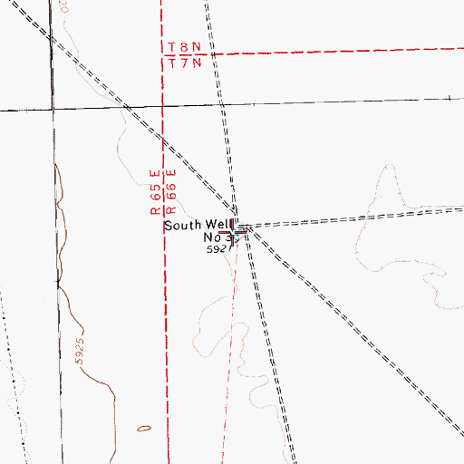 Topographic Map of South Well Number Three, NV