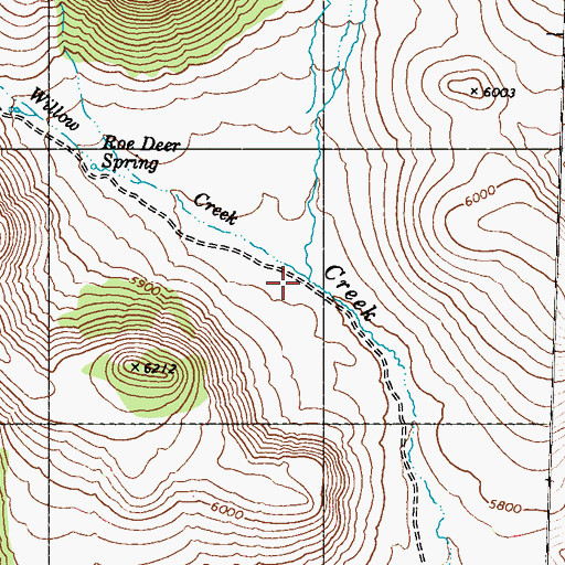 Topographic Map of South Willow Creek, NV