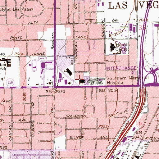 Topographic Map of University Medical Center of Southern Nevada, NV