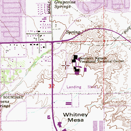 Topographic Map of Southern Nevada Vocational Technical Center, NV