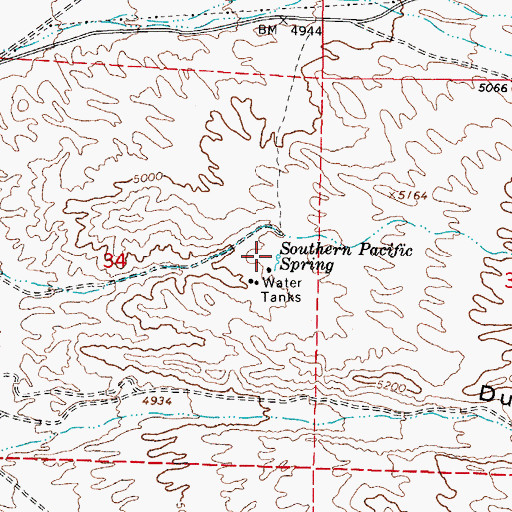 Topographic Map of Southern Pacific Spring, NV