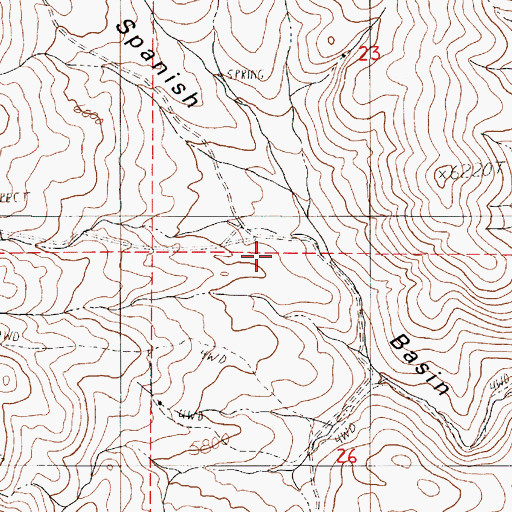 Topographic Map of Spanish Basin, NV