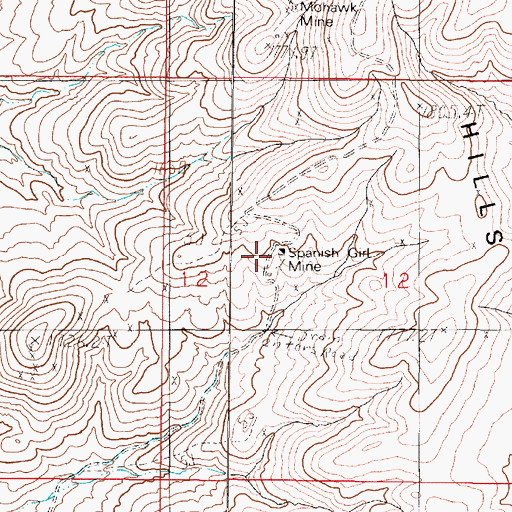 Topographic Map of Spanish Girl Mine, NV