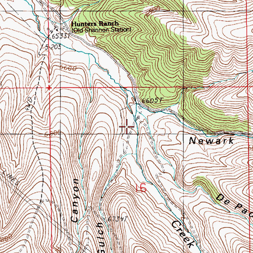 Topographic Map of Spanish Gulch, NV
