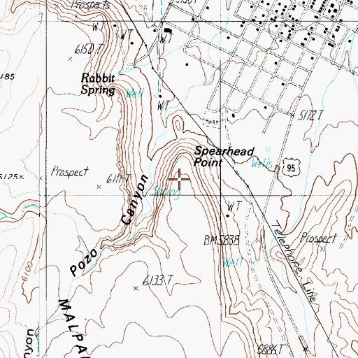 Topographic Map of Spearhead Point, NV