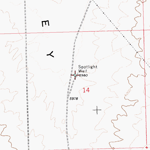 Topographic Map of Spotlight Well, NV
