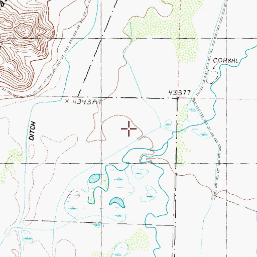 Topographic Map of Spragg-Alcorn-Bewley Ditch, NV
