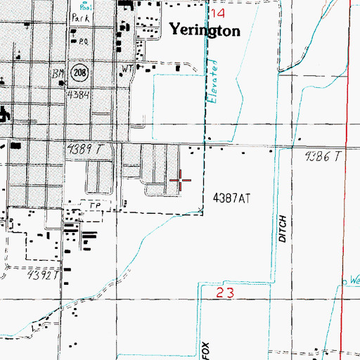 Topographic Map of Spragg-Woodcock Ditch, NV