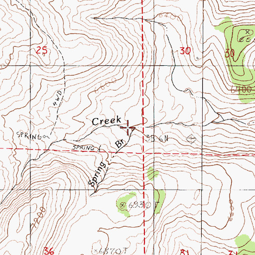 Topographic Map of Spring Branch, NV