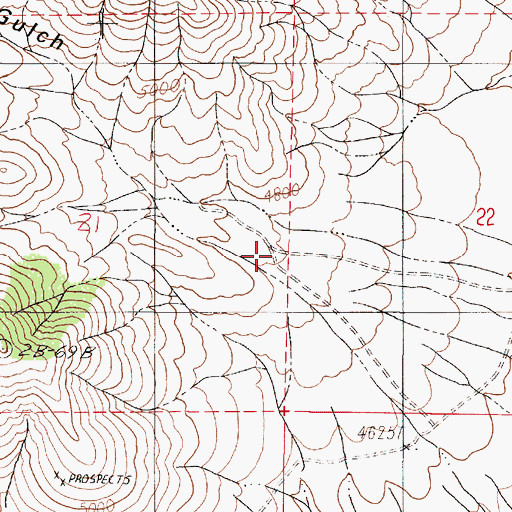 Topographic Map of Spring Gulch, NV