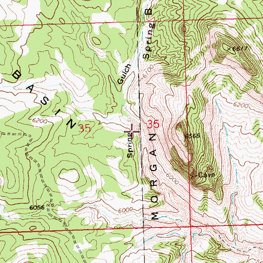 Topographic Map of Spring Gulch, NV