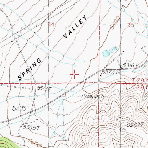 Topographic Map of Spring Valley, NV