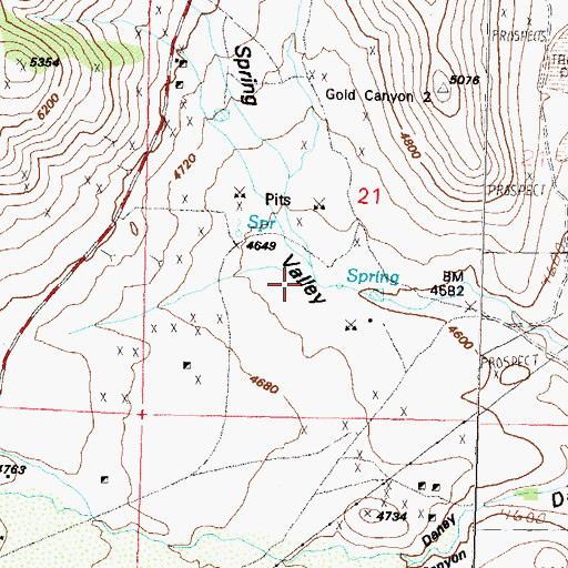 Topographic Map of Spring Valley, NV