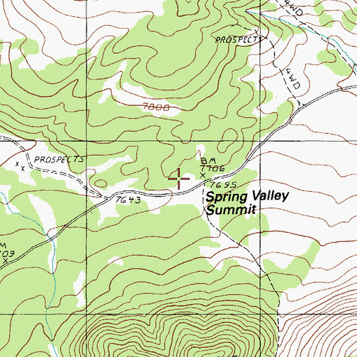 Topographic Map of Spring Valley Summit, NV