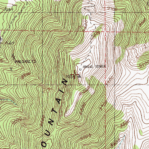 Topographic Map of Spruce Mountain, NV