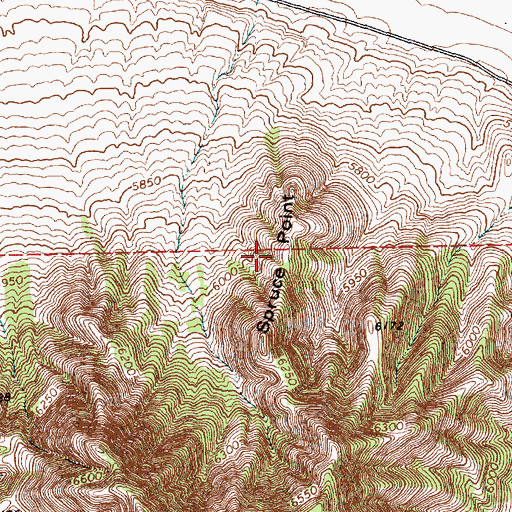 Topographic Map of Spruce Point, NV