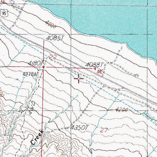Topographic Map of Squaw Creek, NV