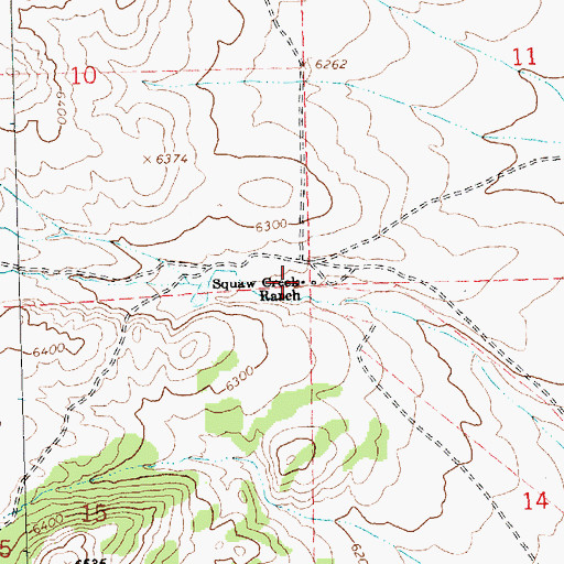 Topographic Map of Squaw Creek Ranch, NV
