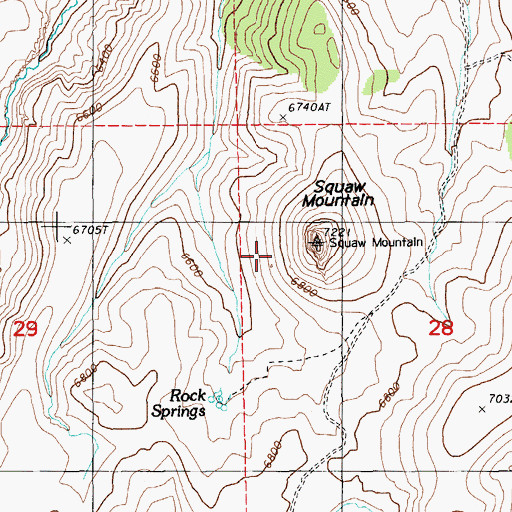 Topographic Map of Squaw Mountain, NV