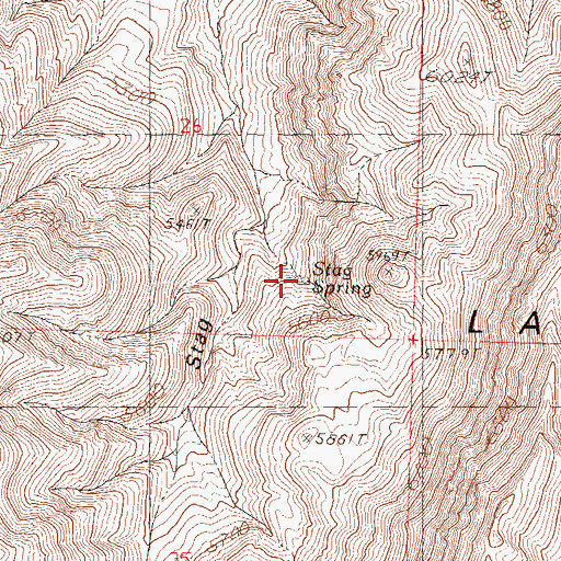 Topographic Map of Stag Spring, NV