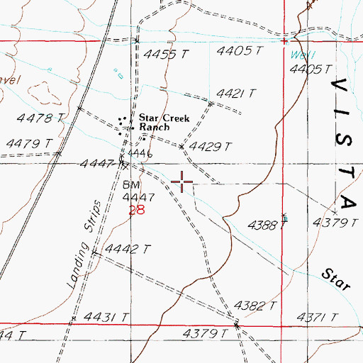 Topographic Map of Star Creek, NV