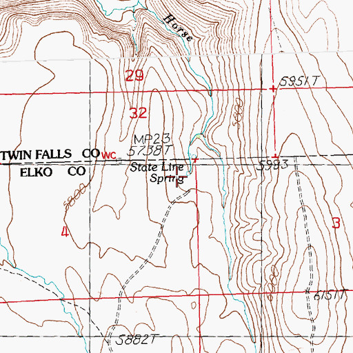 Topographic Map of State Line Spring, NV