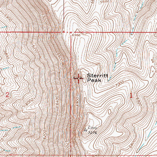 Topographic Map of Sterritt Peak, NV