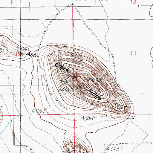 Topographic Map of Ash Creek Ridge, AZ