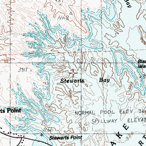 Topographic Map of Stewarts Bay, NV