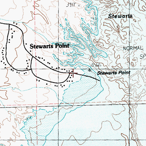 Topographic Map of Stewarts Point, NV
