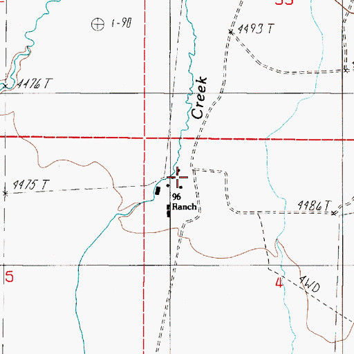 Topographic Map of Stocks Farming Company Ranch, NV