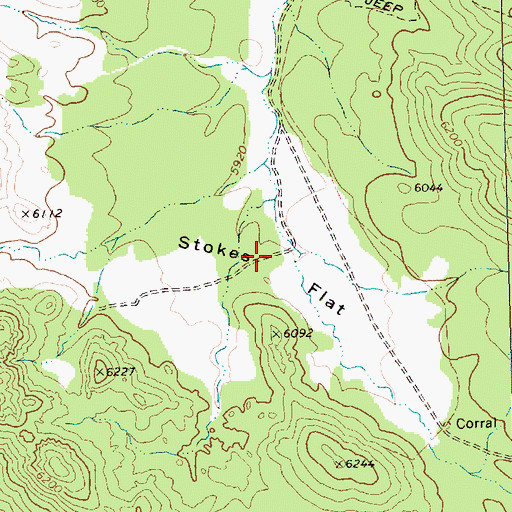 Topographic Map of Stokes Flat, NV