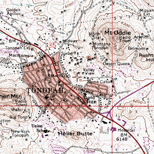 Topographic Map of Stone Cabin, NV