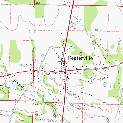 Topographic Map of Centerville Post Office, AR