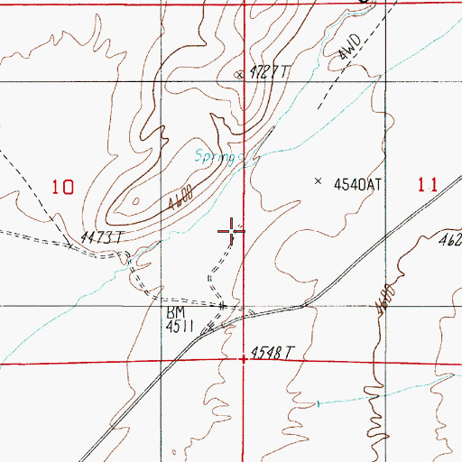 Topographic Map of Stone Corral, NV