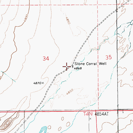 Topographic Map of Stone Corral Well, NV