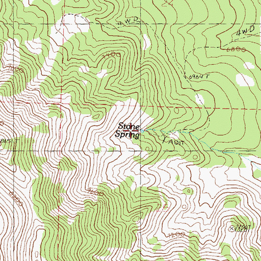 Topographic Map of Stone Spring, NV