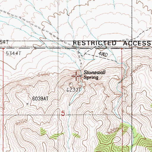 Topographic Map of Stonewall Spring, NV