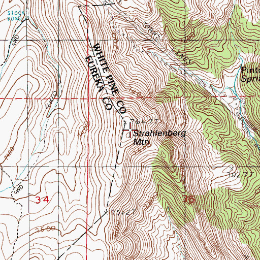 Topographic Map of Strahlenberg, NV