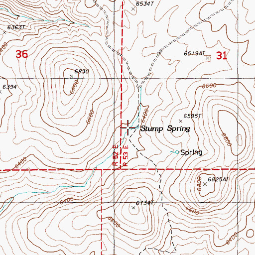 Topographic Map of Stump Spring, NV