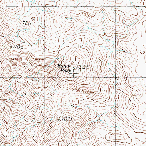 Topographic Map of Sugar Peak, NV