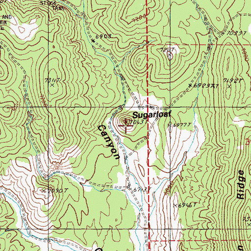 Topographic Map of Sugarloaf, NV
