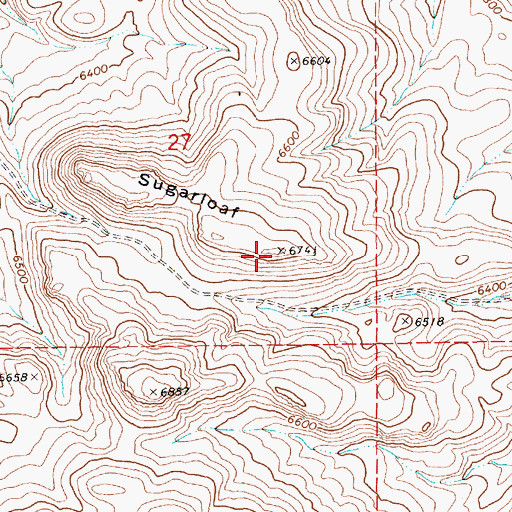 Topographic Map of Sugarloaf, NV
