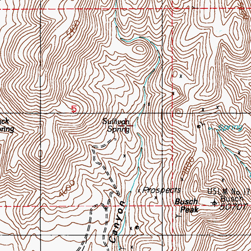 Topographic Map of Sullivan Spring, NV
