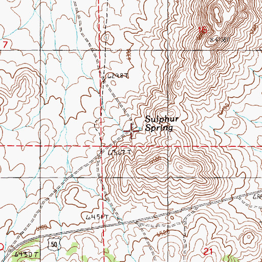 Topographic Map of Sulphur Spring, NV