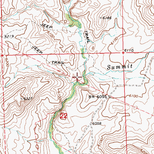 Topographic Map of Summit Creek, NV