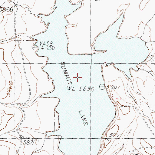 Topographic Map of Summit Lake, NV