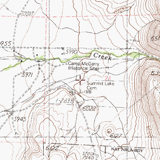 Topographic Map of Summit Lake Cemetery, NV